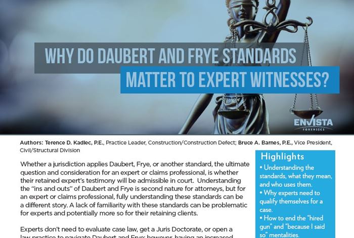 Why Do Daubert and Frye Standards Matter to Expert Witnesses?