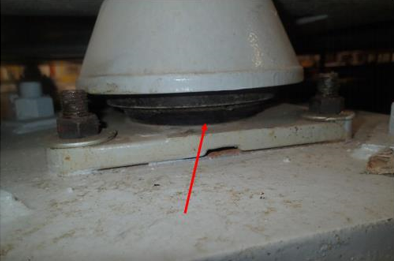 Close Up Of A Conical Vibration Isolation Mount