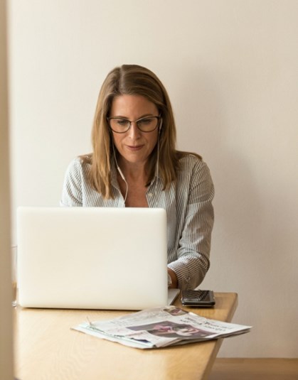 Woman Working On Laptop