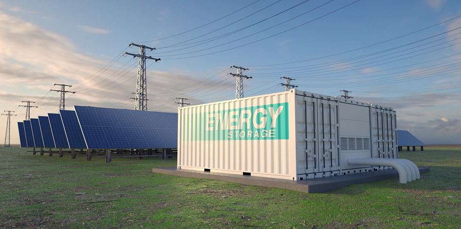 renewable park solar panels storage and distribution of clean electricity
