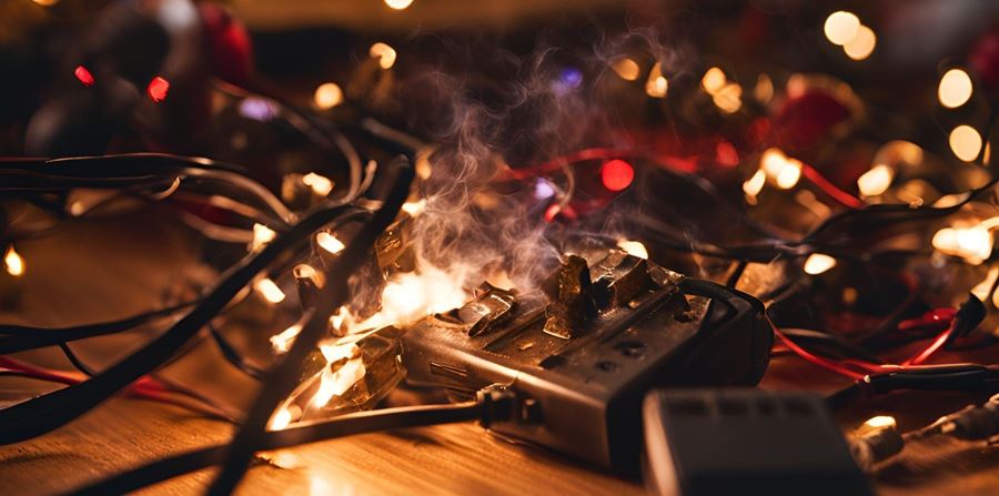christmas lights on fire 1