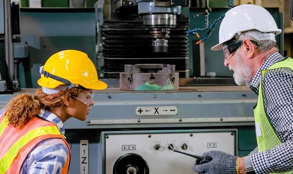 Technicians Check The Problem Of Machine