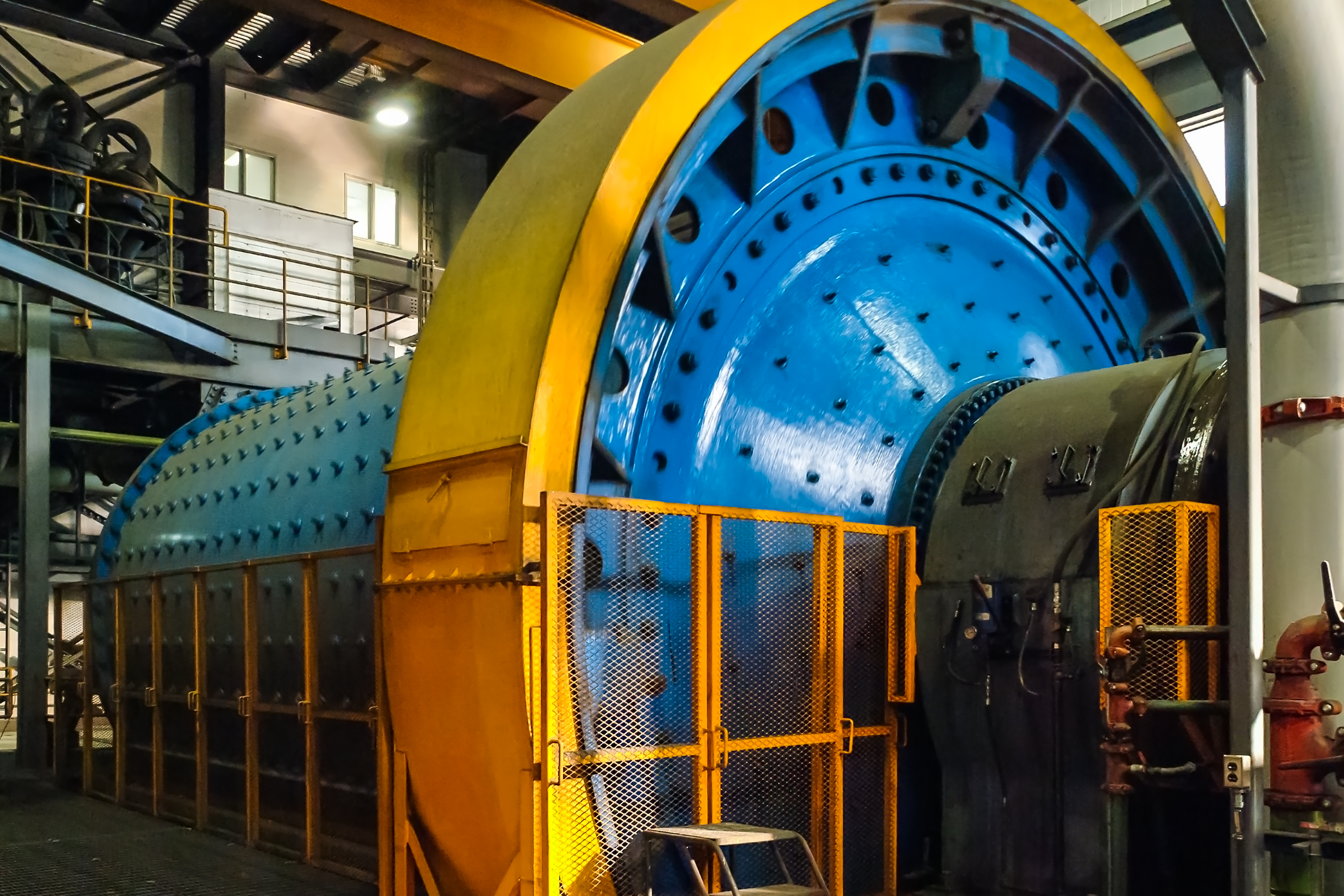 rotating machinery turbine in a factory