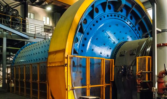 rotating machinery turbine in a factory