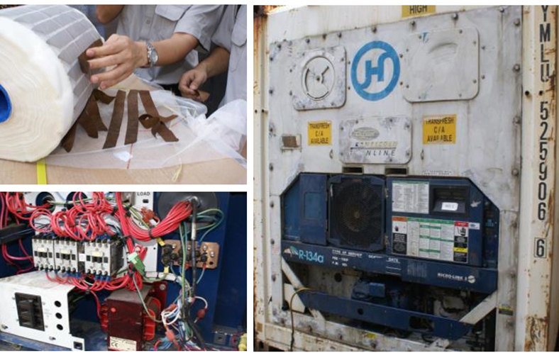 refrigerated storage container failure collage pictures